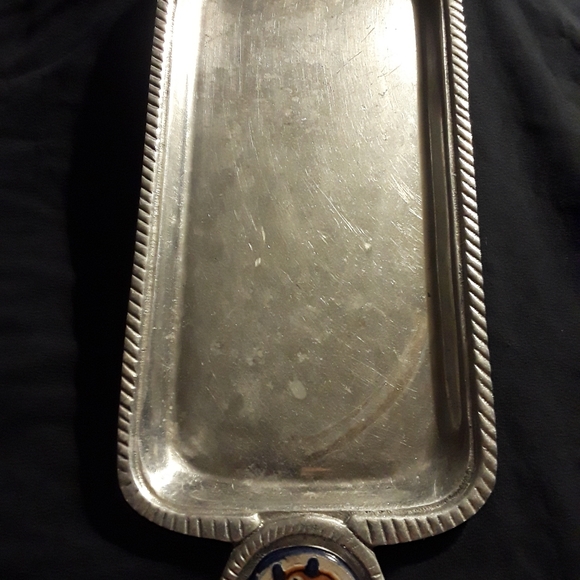 Mexican Pewter Serving Tray - Picture 2 of 10